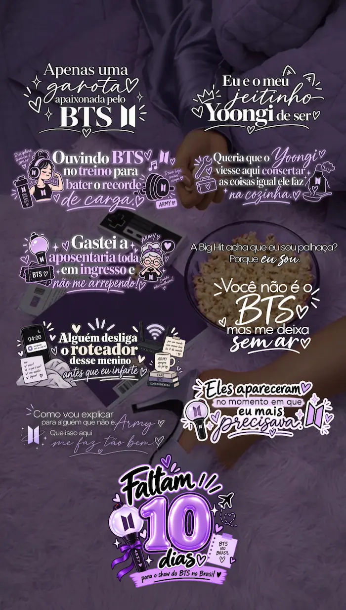 Figurinhas do Purple Story Pack
